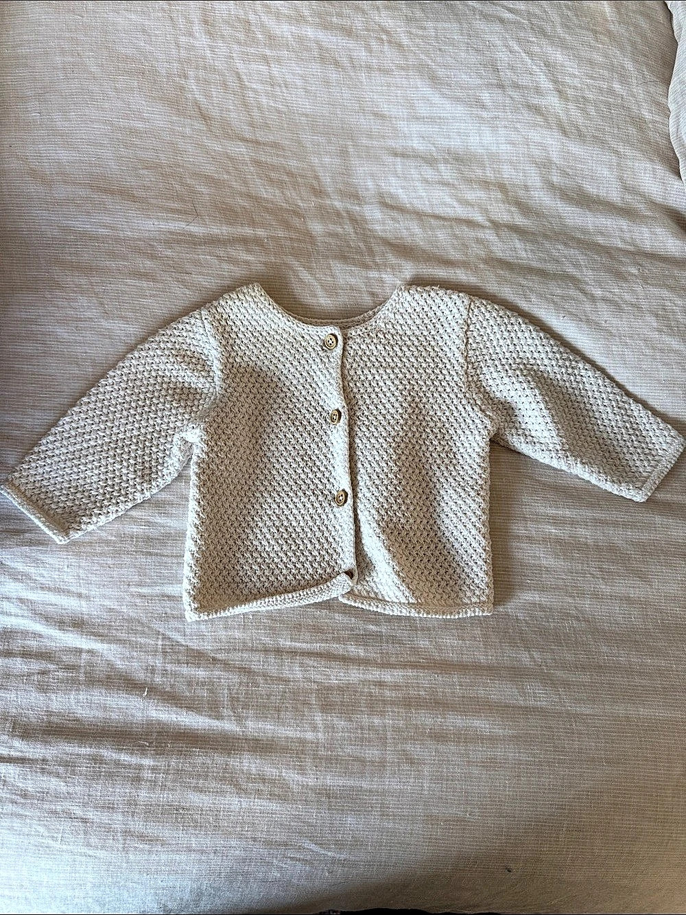 Zara Girls 1-3M Cream Knit Cardigan Like New